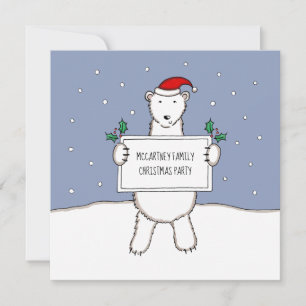 Personalisierter Eisbär Weihnachten Party Einladun