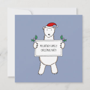 Personalisierter Eisbär Weihnachten Party Einladun