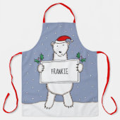 Personalisierter Eisbär Weihnachten Schürze (Vorderseite)