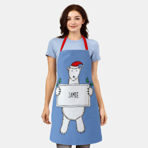 Personalisierter Eisbär Weihnachten Schürze