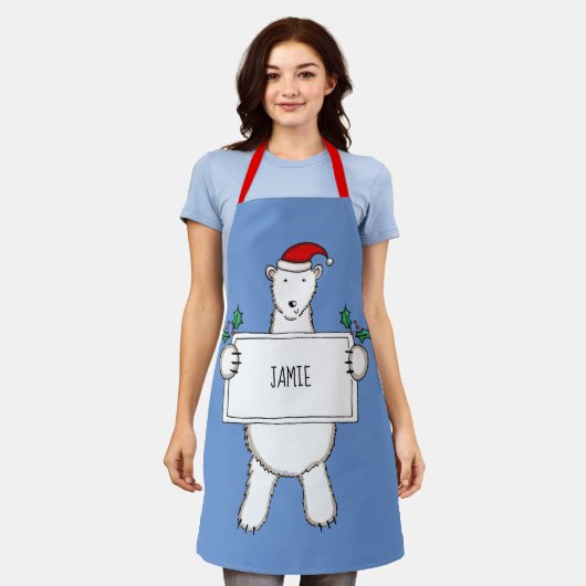 Personalisierter Eisbär Weihnachten Schürze (Getragen)