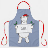 Personalisierter Eisbär Weihnachten Schürze (Vorderseite)
