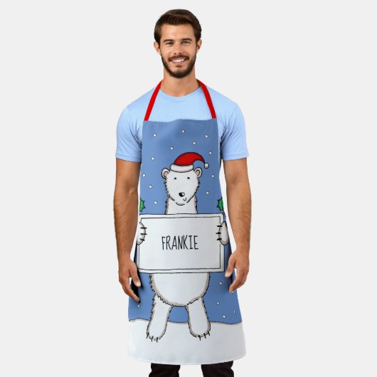 Personalisierter Eisbär Weihnachten Schürze (Getragen)
