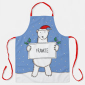 Personalisierter Eisbär Weihnachten Schürze (Vorderseite)
