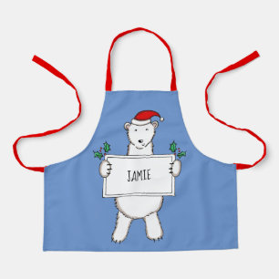 Personalisierter Eisbär Weihnachten Schürze