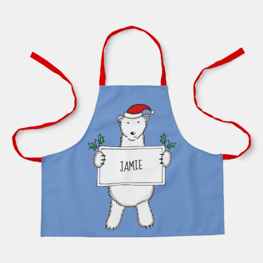 Personalisierter Eisbär Weihnachten Schürze (Vorderseite)