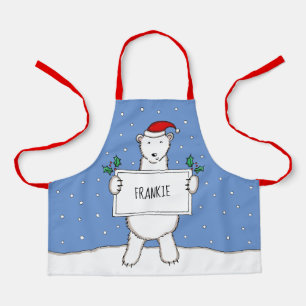 Personalisierter Eisbär Weihnachten Schürze