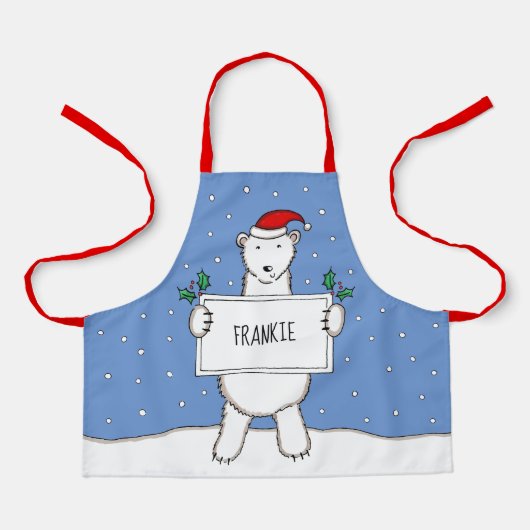 Personalisierter Eisbär Weihnachten Schürze (Vorderseite)