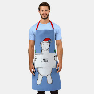 Personalisierter Eisbär Weihnachten Schürze