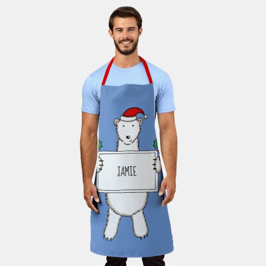 Personalisierter Eisbär Weihnachten Schürze (Getragen)