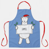 Personalisierter Eisbär Weihnachten Schürze (Vorderseite)
