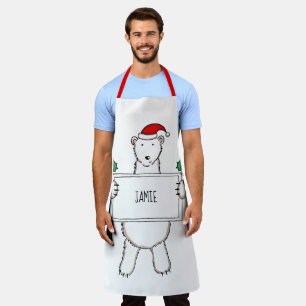 Personalisierter Eisbär Weihnachten Schürze