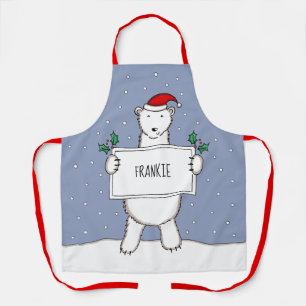 Personalisierter Eisbär Weihnachten Schürze