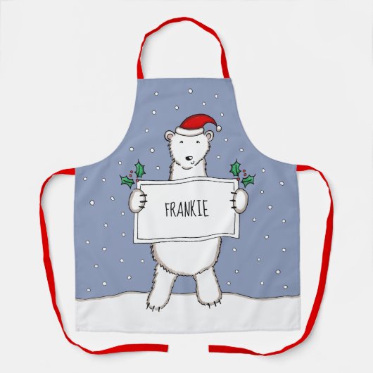 Personalisierter Eisbär Weihnachten Schürze (Vorderseite)