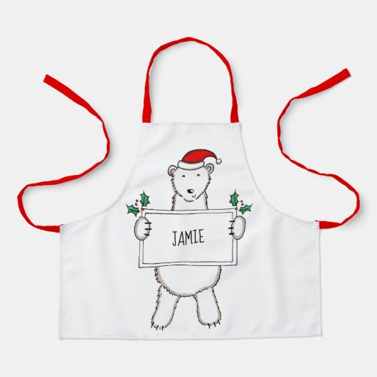 Personalisierter Eisbär Weihnachten Schürze (Vorderseite)