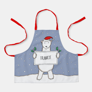 Personalisierter Eisbär Weihnachten Schürze