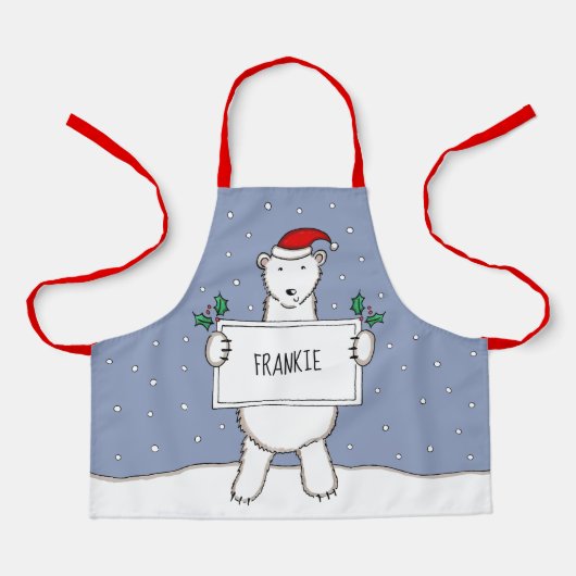 Personalisierter Eisbär Weihnachten Schürze (Vorderseite)