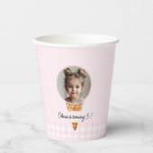 Personalisierter Eiscreme-Kopf-Geburtstag Pappbecher (Vorderseite)
