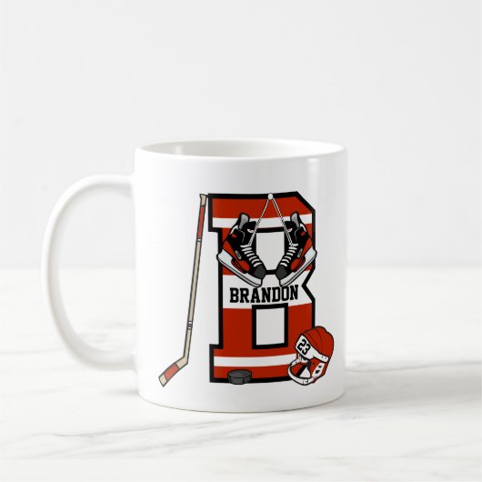 Personalisierter Eishockey der ersten Klasse Kaffeetasse (Links)