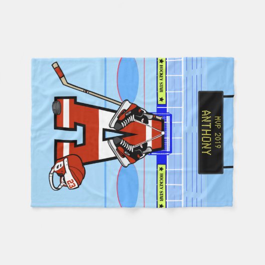 Personalisierter Eishockey Fleecedecke (Vorderseite (Horizontal))