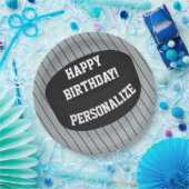 Personalisierter Eishockey-Puck zum Geburtstag Pappteller (Party)