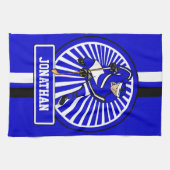 Personalisierter Eishockey-Spieler Blue Handtuch (Horizontal)