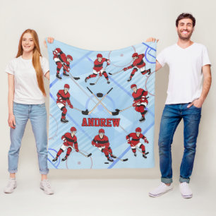 Personalisierter Eishockey-Spieler Fleecedecke
