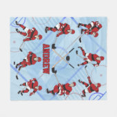 Personalisierter Eishockey-Spieler Fleecedecke (Vorderseite (Horizontal))