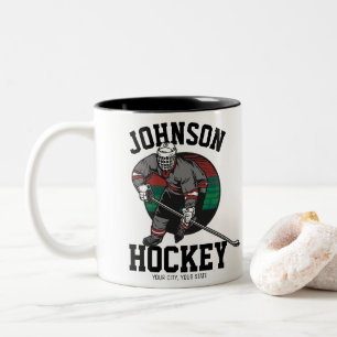 Personalisierter Eishockey-Spieler-Team-Athleten-N Zweifarbige Tasse