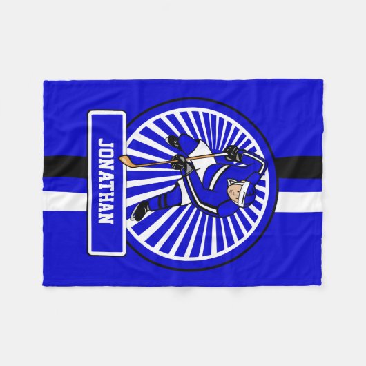Personalisierter Eishockeyspieler Fleecedecke (Vorderseite (Horizontal))