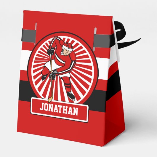Personalisierter Eishockeyspieler Geschenkschachtel (Rückseite)