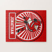 Personalisierter Eishockeyspieler Puzzle (Horizontal)