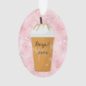Personalisierter Eiskaffee Weihnachtsfest Ornament (Rückseite)