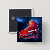 Personalisierter Eiskunstlauf-Weltraumstiefel Button (Vorne & Hinten)