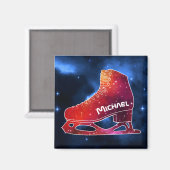 Personalisierter Eiskunstlauf-Weltraumstiefel Magnet (Vorderseite/Rückseite)