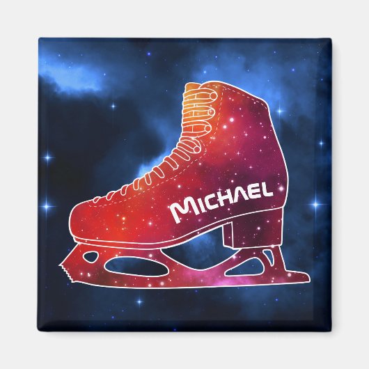 Personalisierter Eiskunstlauf-Weltraumstiefel Magnet (Vorne)
