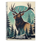 Personalisierter Elch im Wald mit Sternenhimmel Notizblock (Vorderseite)