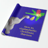 Personalisierter Elefant-astischer Weihnachtsriese Geschenkpapier (Ungerollt)