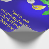 Personalisierter Elefant-astischer Weihnachtsriese Geschenkpapier (Ecke)