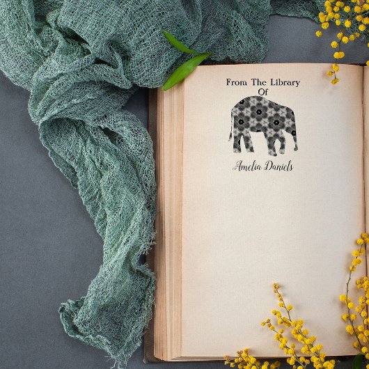 Personalisierter Elefant aus der Bibliothek Gummistempel