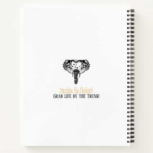 Personalisierter Elefant aus schwarz-weißer Linie Notizblock (Rückseite)