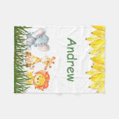 Personalisierter Elefant Children's Fleece Blanket (Vorderseite (Horizontal))