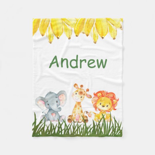 Personalisierter Elefant Children's Fleece Blanket (Vorderseite)
