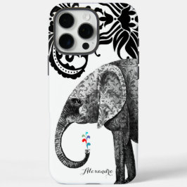 Personalisierter Elefant Damask iPhone 16 Pro Max Hülle