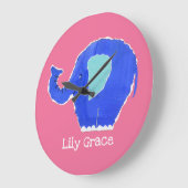 Personalisierter Elefant Große Wanduhr (Winkel)