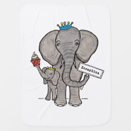Personalisierter Elefant und Baby Babydecke