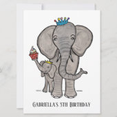 Personalisierter Elefant und Baby Einladung zum Ge (Vorderseite)