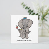 Personalisierter Elefant und Baby Einladung zum Ge (Stehend Vorderseite)