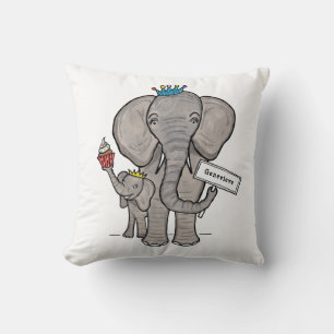 Personalisierter Elefant und Babykissen Kissen