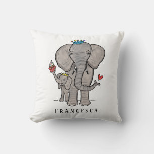 Personalisierter Elefant und Babykissen Kissen